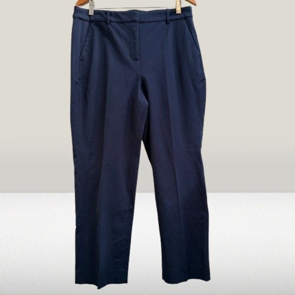 J. Crew Kallie Pants Women's Straight Leg Navy Blue Size 14